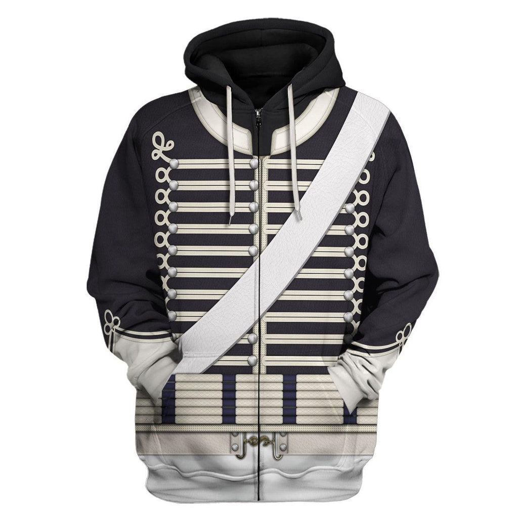 Oodiegang British 18th Hussar-Full Dress (1806-1815) Uniform All Over Print Hoodie Sweatshirt T-Shirt Tracksuit - Oodiegang.com