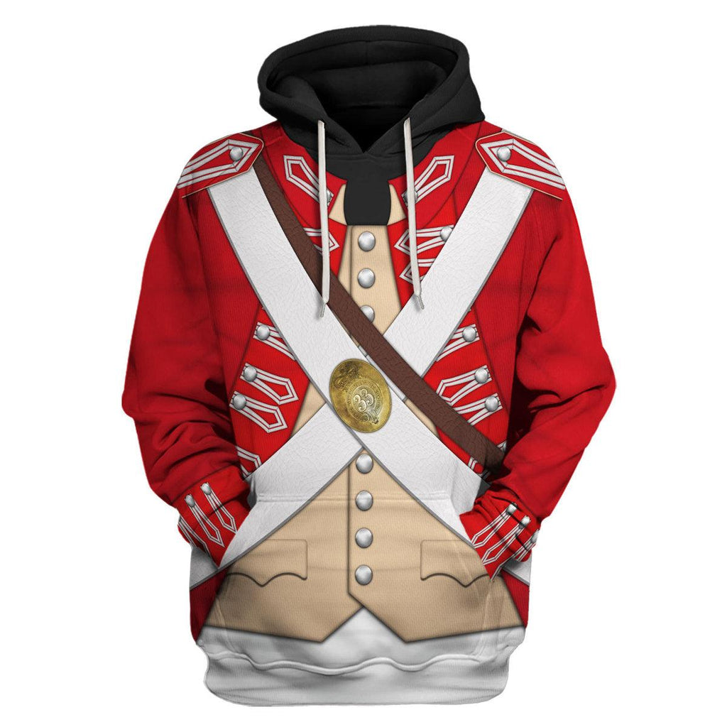 Oodiegang British 33rd Regiment Of Foot Uniform All Over Print Hoodie Sweatshirt T-Shirt Tracksuit - Oodiegang.com