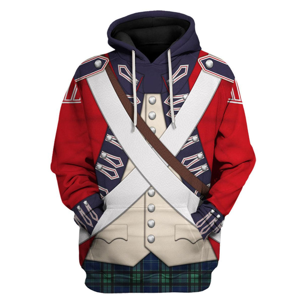 Oodiegang British 42nd Highland Infantry-1776-1783 Uniform All Over Print Hoodie Sweatshirt T-Shirt Tracksuit - Oodiegang.com