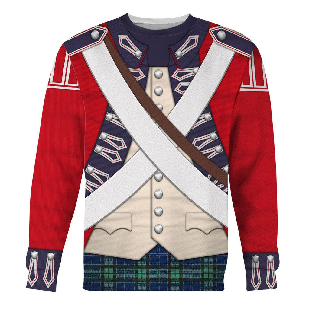 Oodiegang British 42nd Highland Infantry-1776-1783 Uniform All Over Print Hoodie Sweatshirt T-Shirt Tracksuit - Oodiegang.com