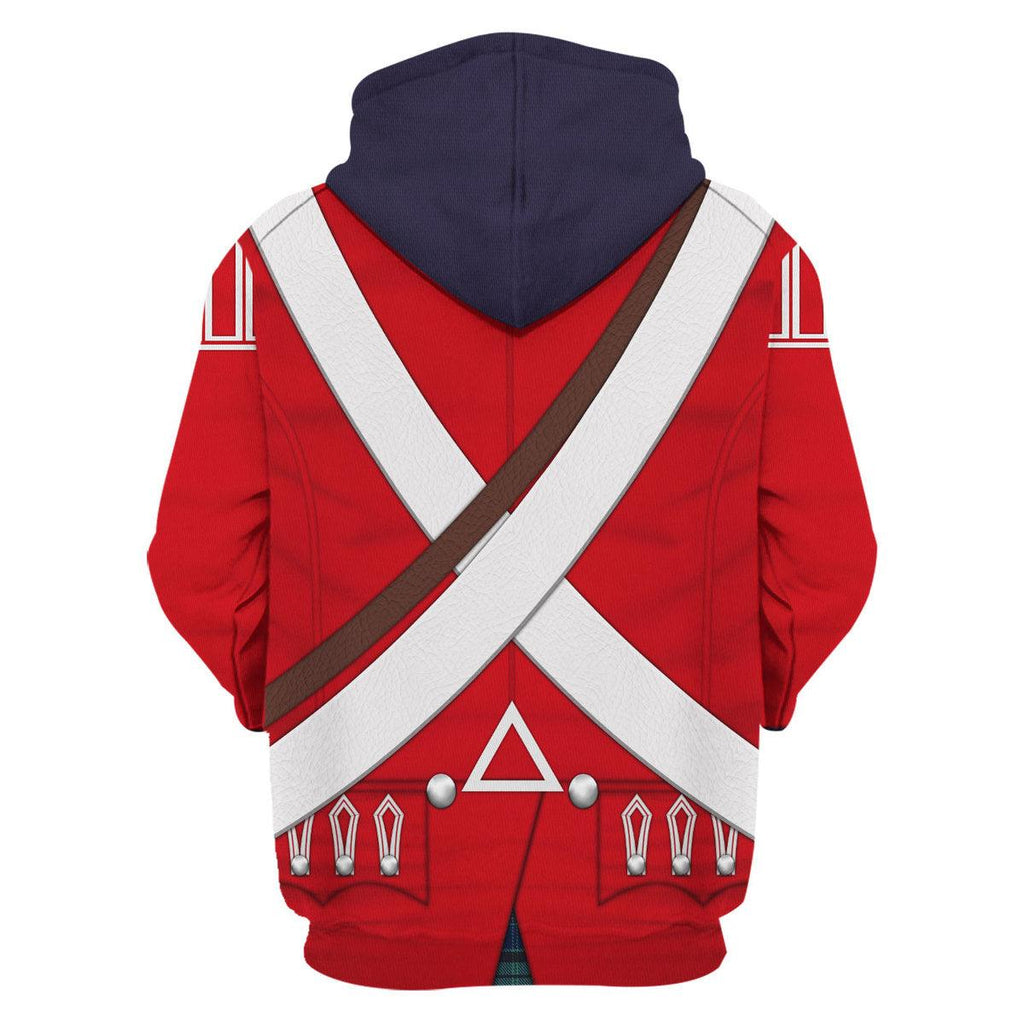 Oodiegang British 42nd Highland Infantry-1776-1783 Uniform All Over Print Hoodie Sweatshirt T-Shirt Tracksuit - Oodiegang.com