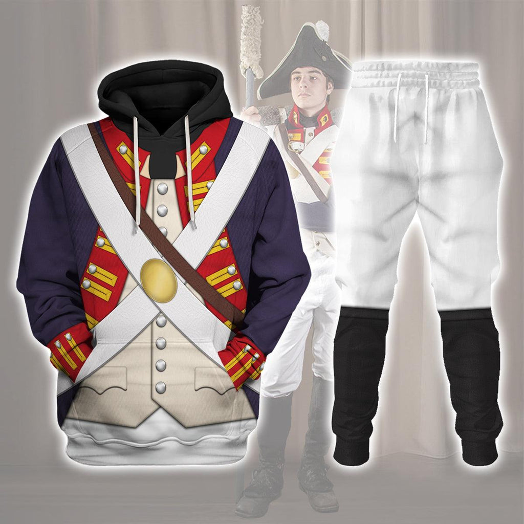 Oodiegang British Foot Artillery-1776-1783 Uniform All Over Print Hoodie Sweatshirt T-Shirt Tracksuit - Oodiegang.com