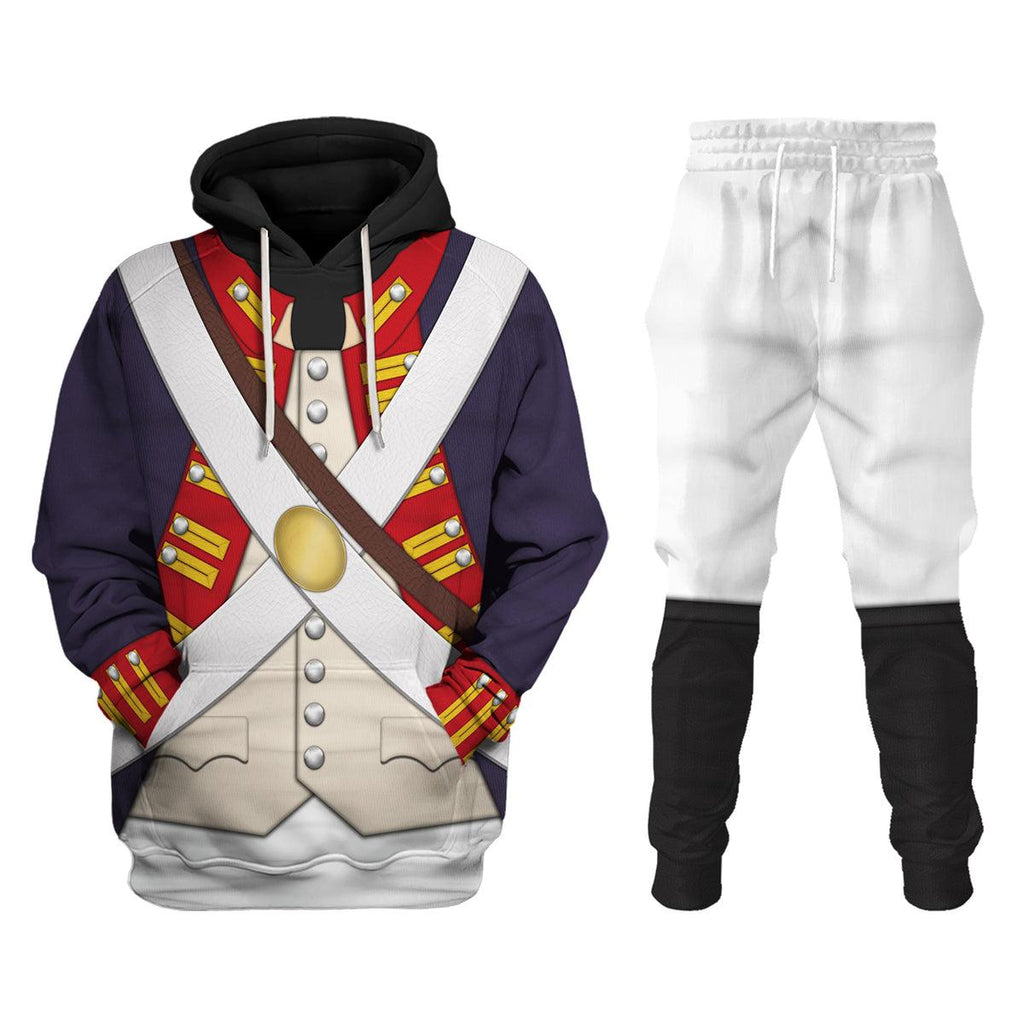 Oodiegang British Foot Artillery-1776-1783 Uniform All Over Print Hoodie Sweatshirt T-Shirt Tracksuit - Oodiegang.com