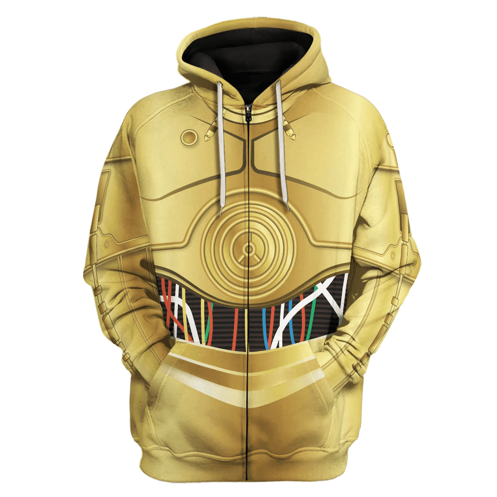 OodieGang C-3PO Costume Hoodie Sweatshirt T-Shirt Sweatpants - OodieGang.com