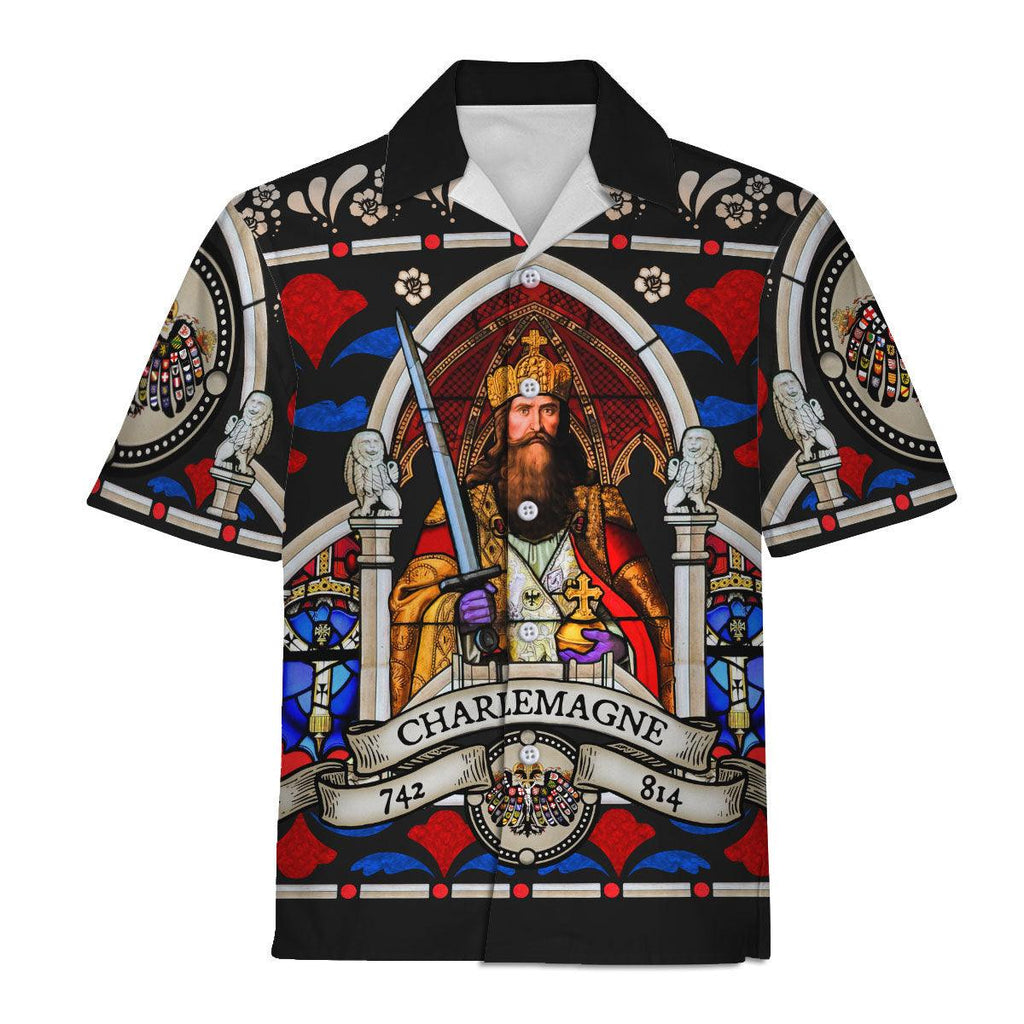 Oodiegang Charlemagne - Stained Glass in Cologne Cathedral Hawaiian Shirt Polo Shirt Beach short - Oodiegang.com