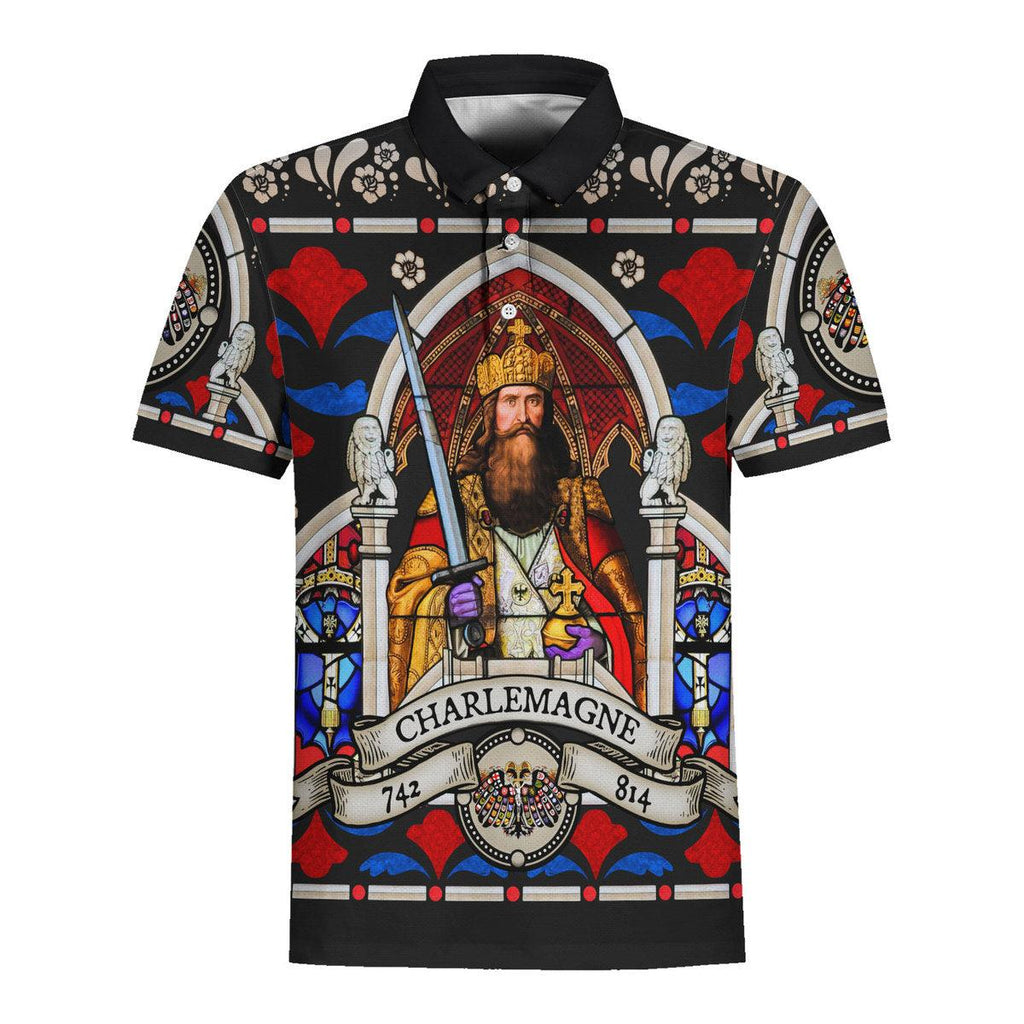 Oodiegang Charlemagne - Stained Glass in Cologne Cathedral Hawaiian Shirt Polo Shirt Beach short - Oodiegang.com