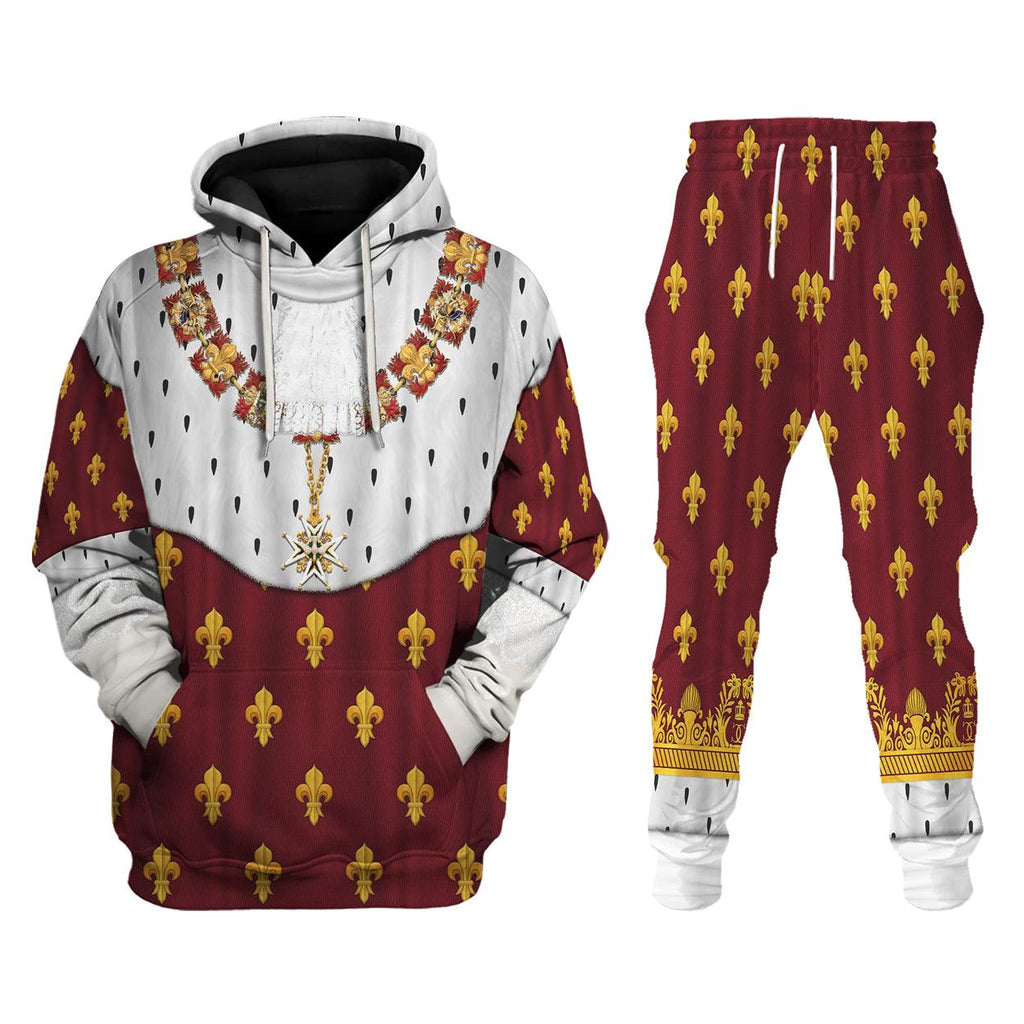 Oodiegang Charles X of France Coronation Robes Red Costume All Over Print Hoodie Sweatshirt T-Shirt Tracksuit - Oodiegang.com