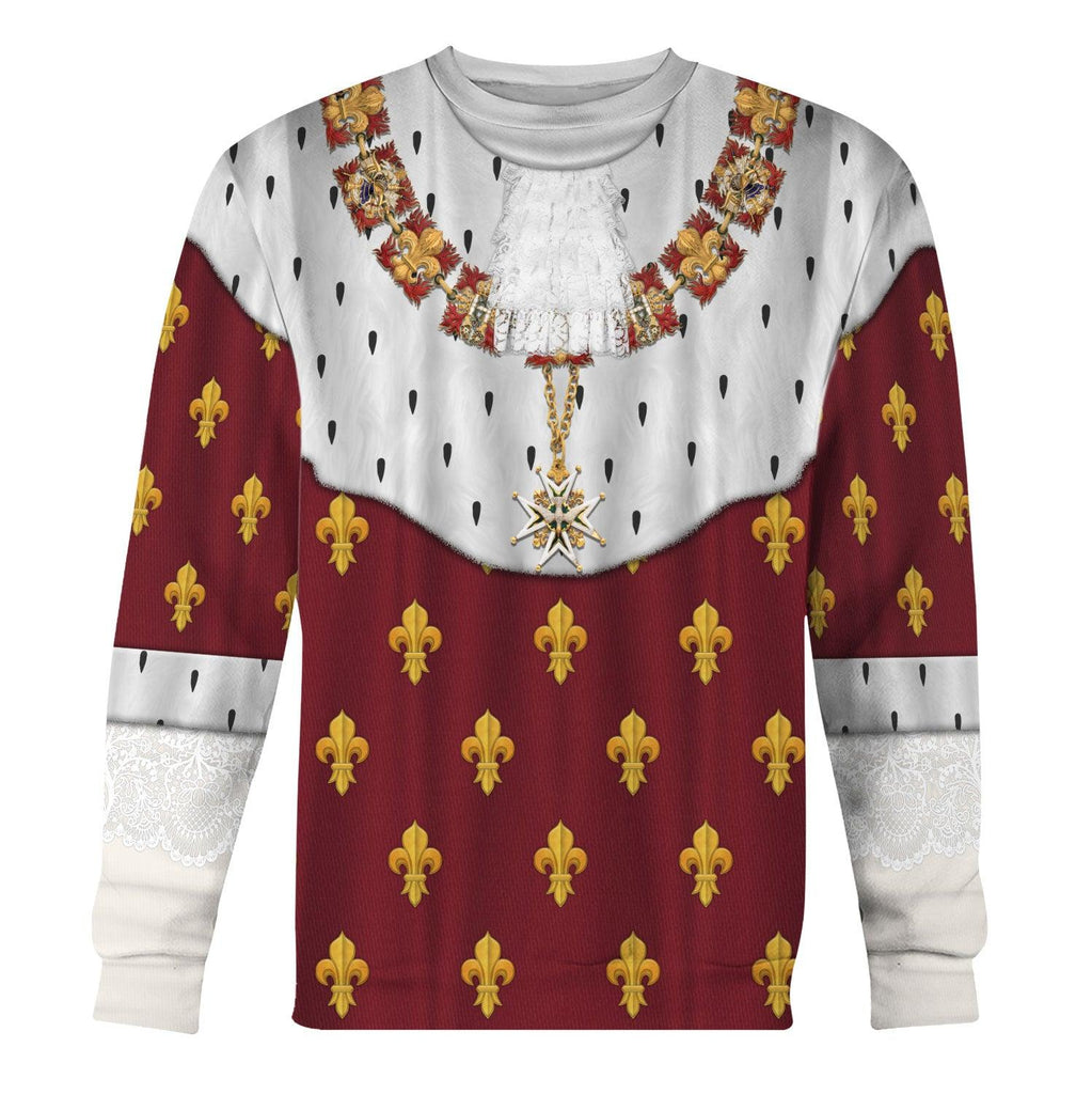 Oodiegang Charles X of France Coronation Robes Red Costume All Over Print Hoodie Sweatshirt T-Shirt Tracksuit - Oodiegang.com