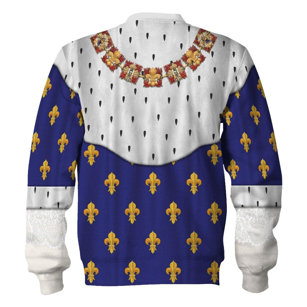 Oodiegang Charles X of France in Coronation Robes Blue Costume All Over Print Hoodie Sweatshirt T-Shirt Tracksuit - Oodiegang.com