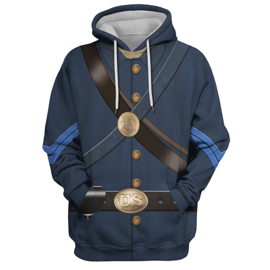 OodieGang Civil Wars of Blue Union Infantryman Costume Hoodie Sweatshirt T-Shirt Tracksuit - OodieGang.com