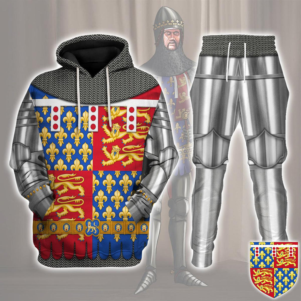 Oodiegang Edmund of Langley, 1st Duke of York Amour Knights Costume Hoodie Sweatshirt T-Shirt Tracksuit - Oodiegang.com