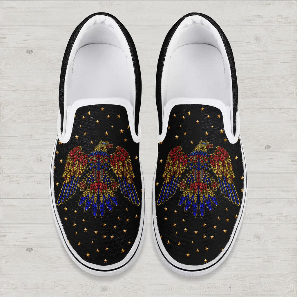 OodieGang Elvis Aloha Black Slip On Shoes - OodieGang.com