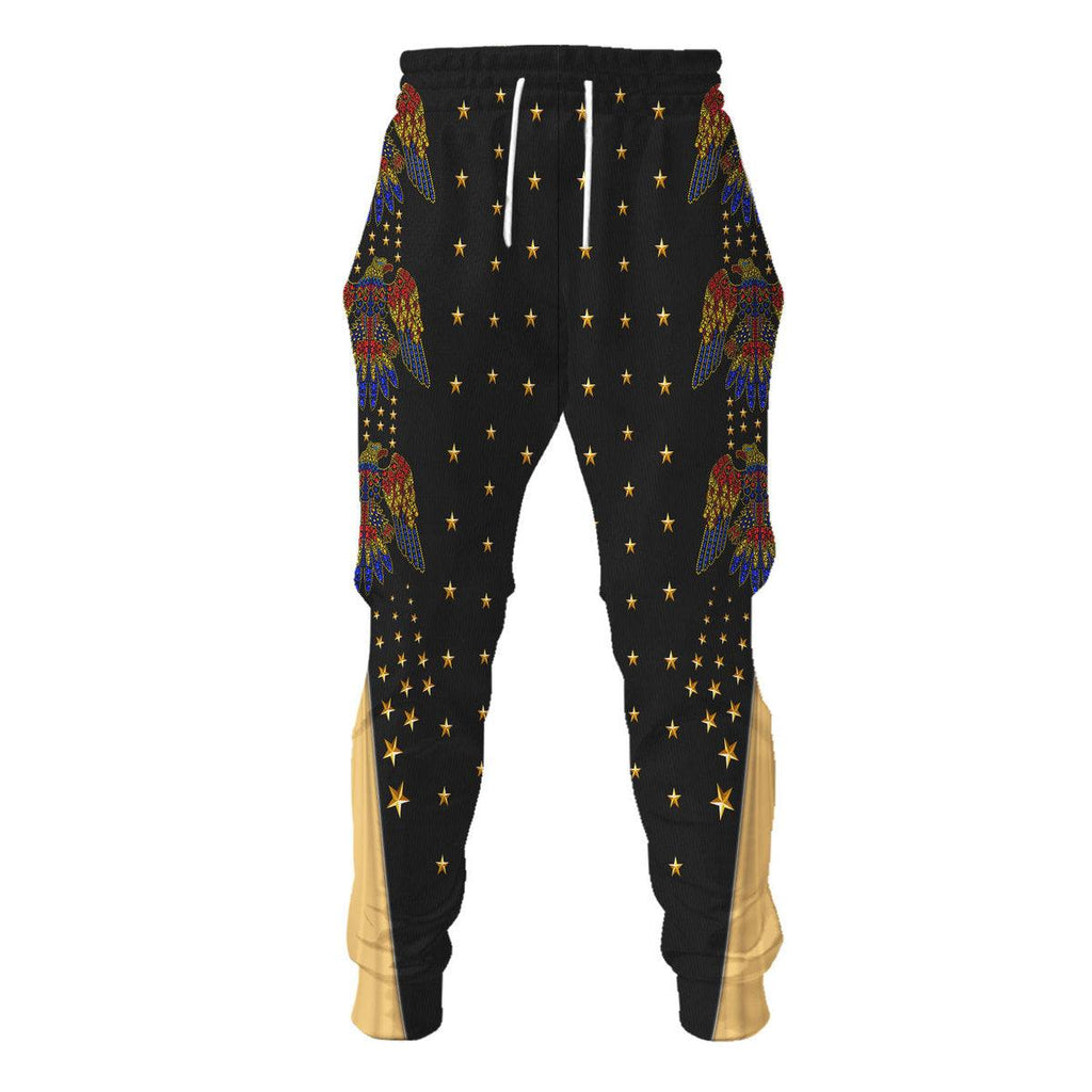 OodieGang Elvis Aloha Costume from Hawaii Black Hoodie Sweatshirt T-Shirt Sweatpants - OodieGang.com