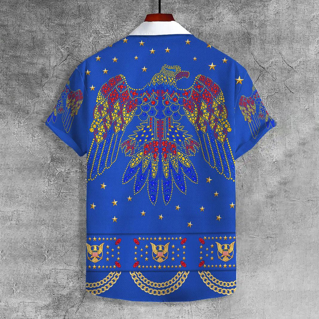 OodieGang Elvis Aloha from Hawaii Blue UNISEX CASUAL HAWAIIAN SHIRT - OodieGang.com