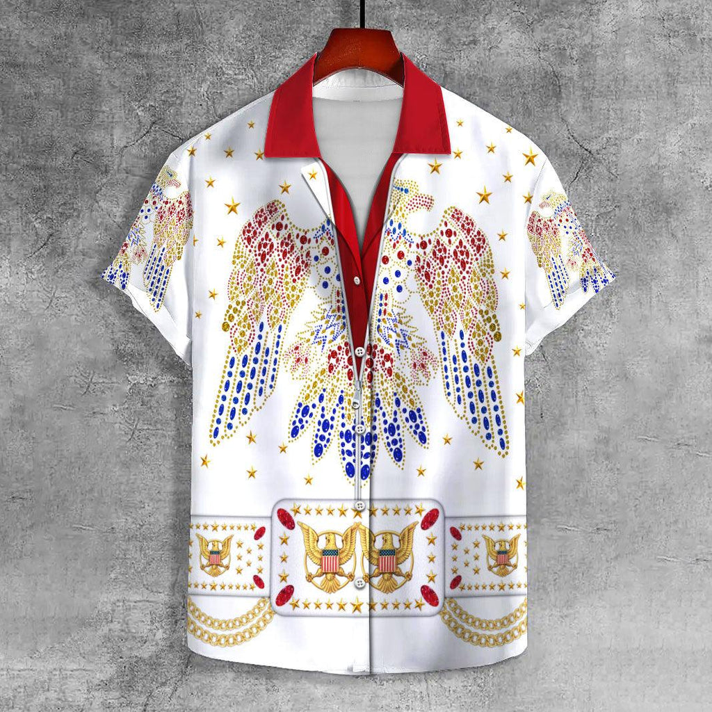 OodieGang Elvis Aloha from Hawaii UNISEX CASUAL HAWAIIAN SHIRT - OodieGang.com