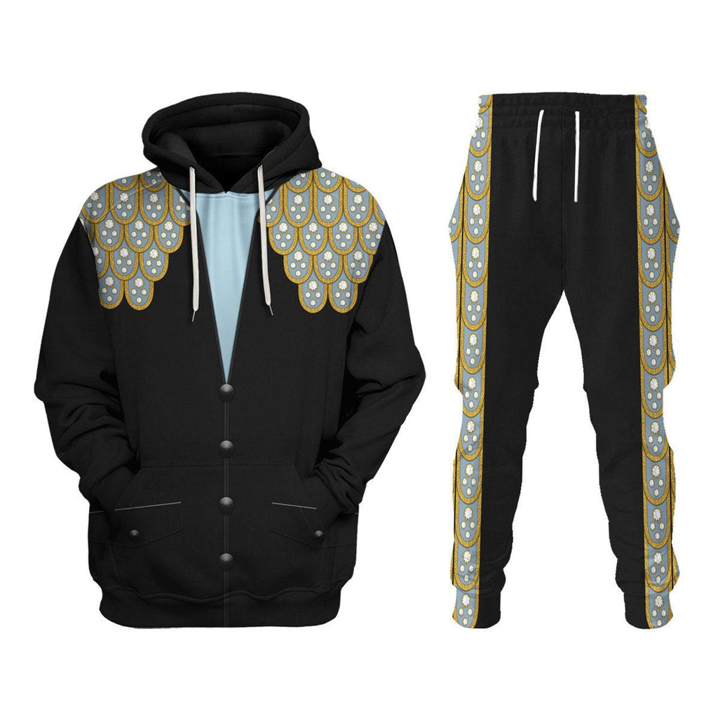 Oodiegang Elvis Armadillo suit in Blue on Black Costume Hoodie Sweatshirt T-Shirt Sweatpants - Oodiegang.com