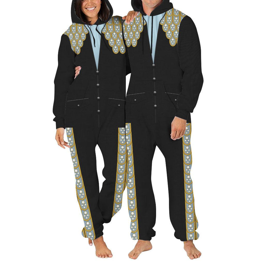 OodieGang Elvis Armadillo suit in Blue on Black jumpsuit Costume - OodieGang.com