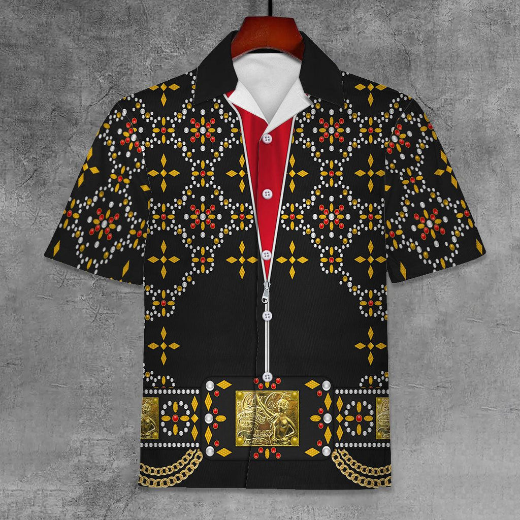 CustomsPig Elvis Black Conquistador Unisex Hawaii Shirt - CustomsPig.com