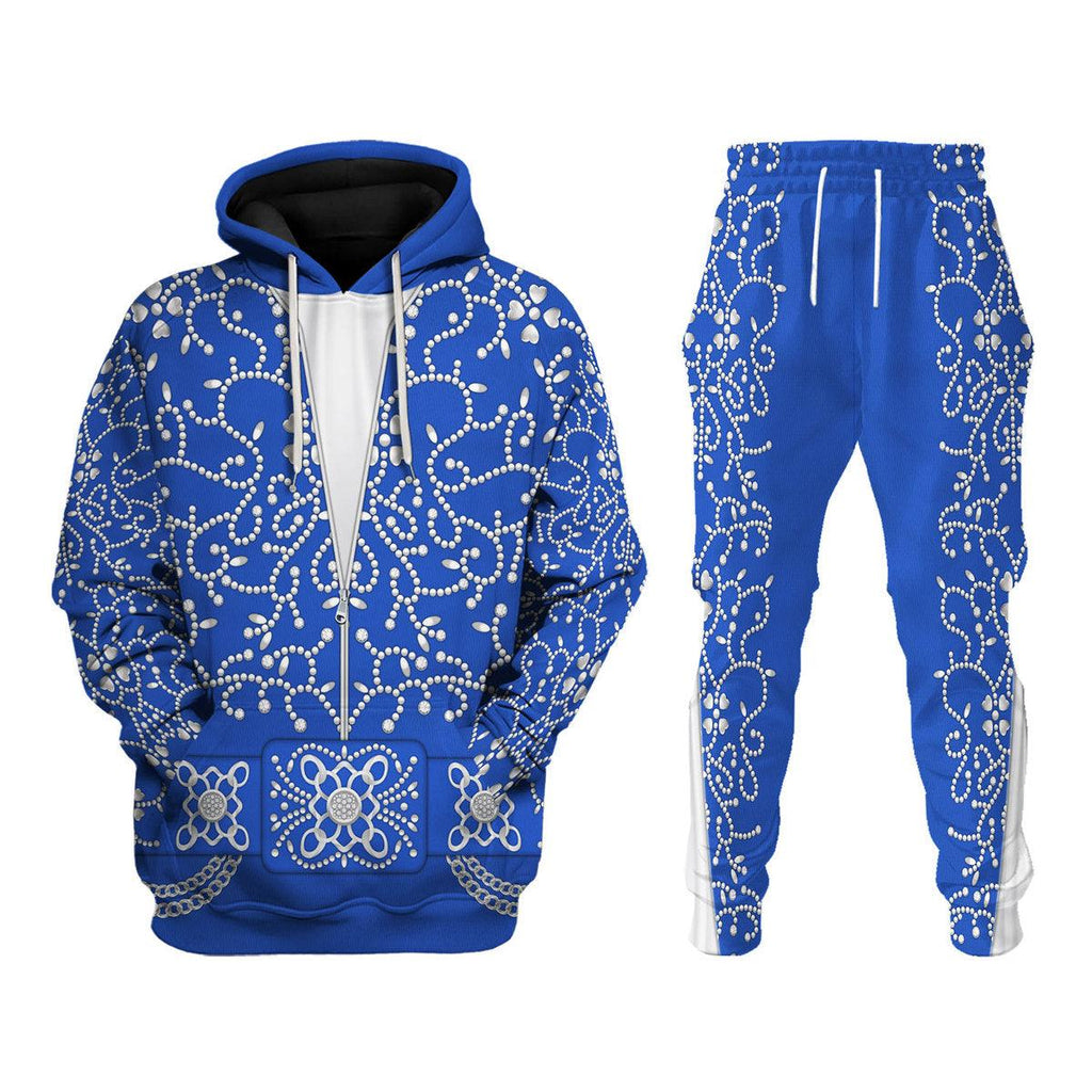 Oodiegang Elvis Blue Swirl Costume Hoodie Sweatshirt T-Shirt Sweatpants - Oodiegang.com