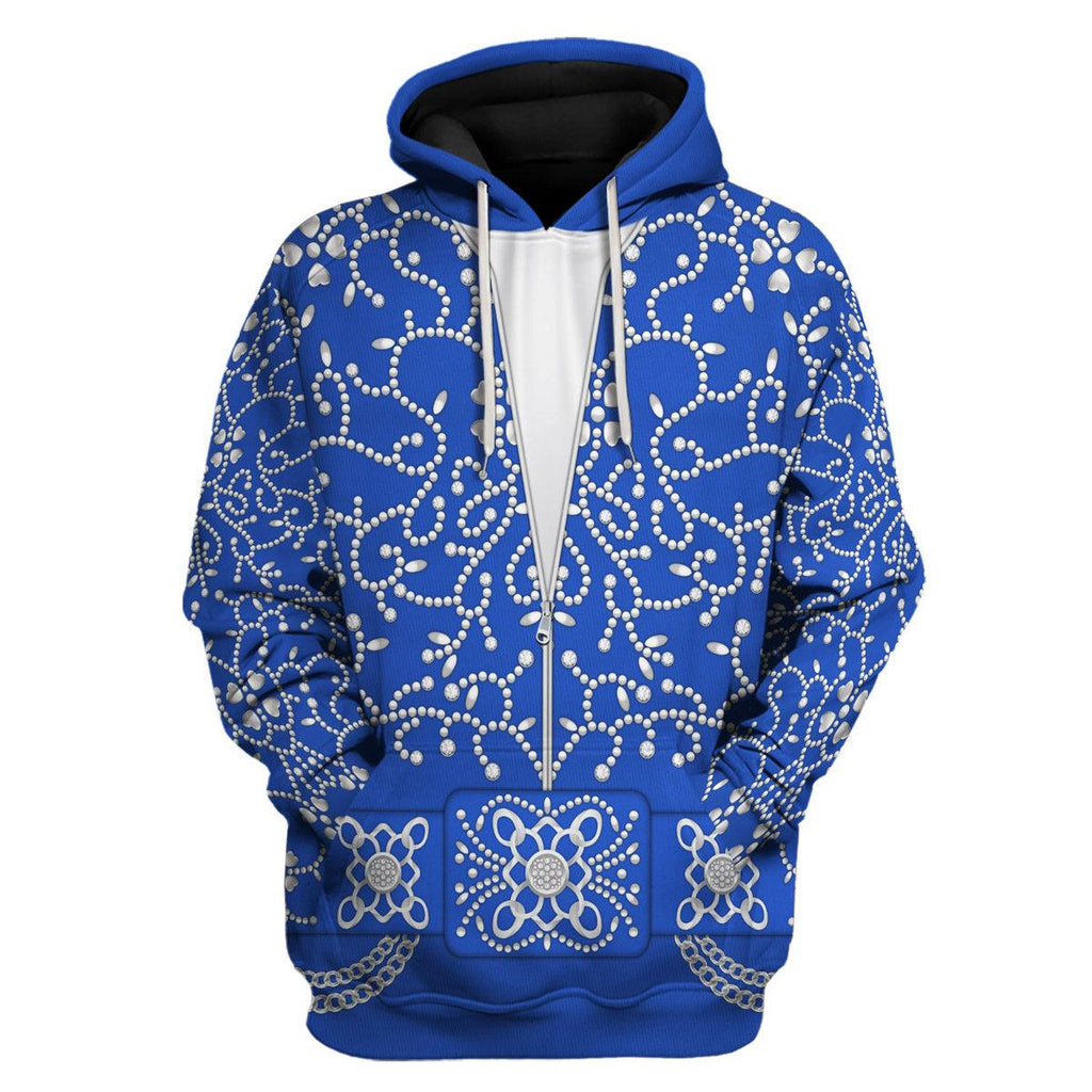 Oodiegang Elvis Blue Swirl Costume Hoodie Sweatshirt T-Shirt Sweatpants - Oodiegang.com