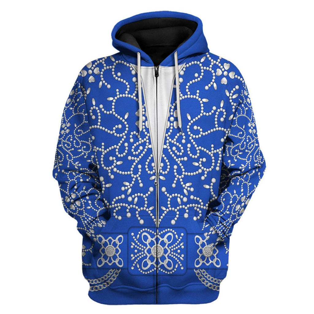 Oodiegang Elvis Blue Swirl Costume Hoodie Sweatshirt T-Shirt Sweatpants - Oodiegang.com