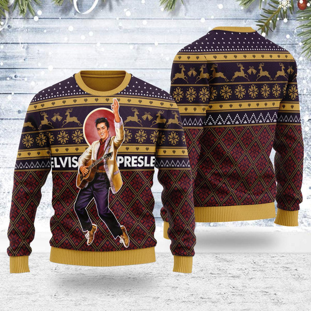 Oodiegang Elvis Christmas Ugly Sweater - Oodiegang.com