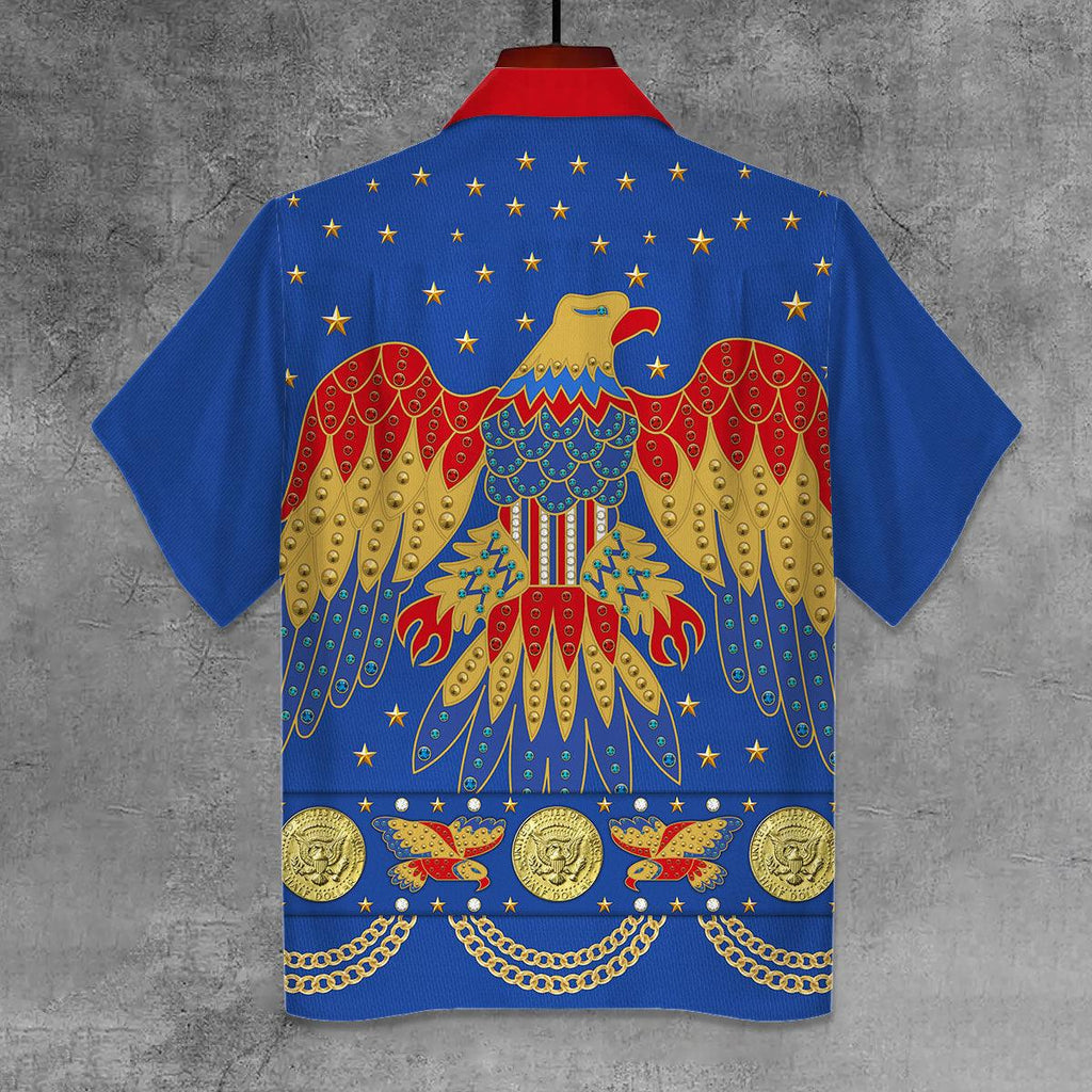 OodieGang Elvis Eagle Blue Unisex Hawaii Shirt - OodieGang.com