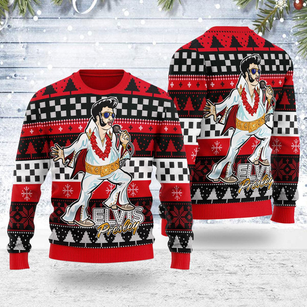 Oodiegang Elvis Fatley Meme Christmas Ugly Sweater - Oodiegang.com