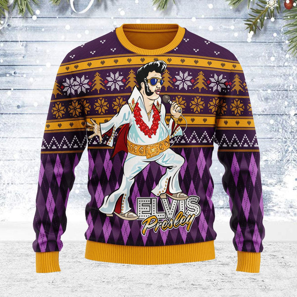 Oodiegang Elvis Fatley Meme Christmas Ugly Sweater - Oodiegang.com