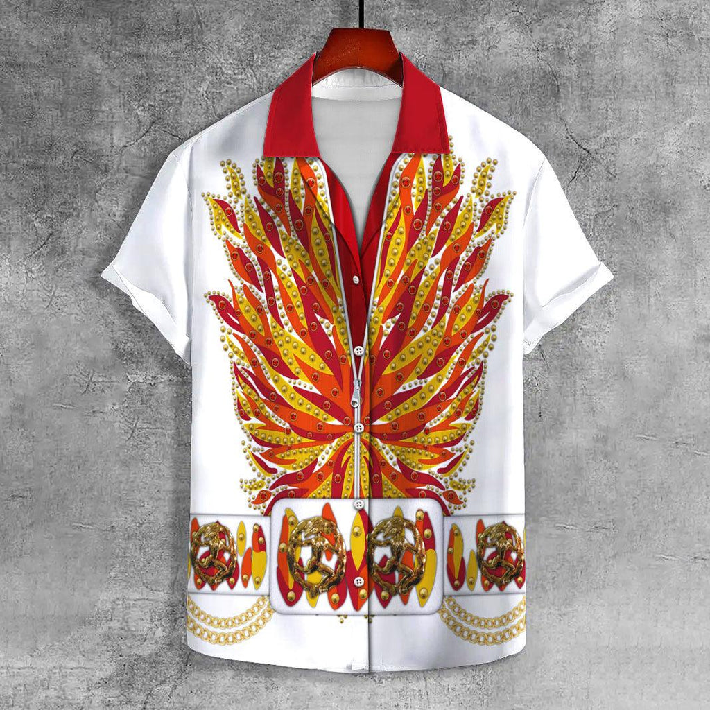 OodieGang Elvis Flame UNISEX CASUAL HAWAIIAN SHIRT - OodieGang.com