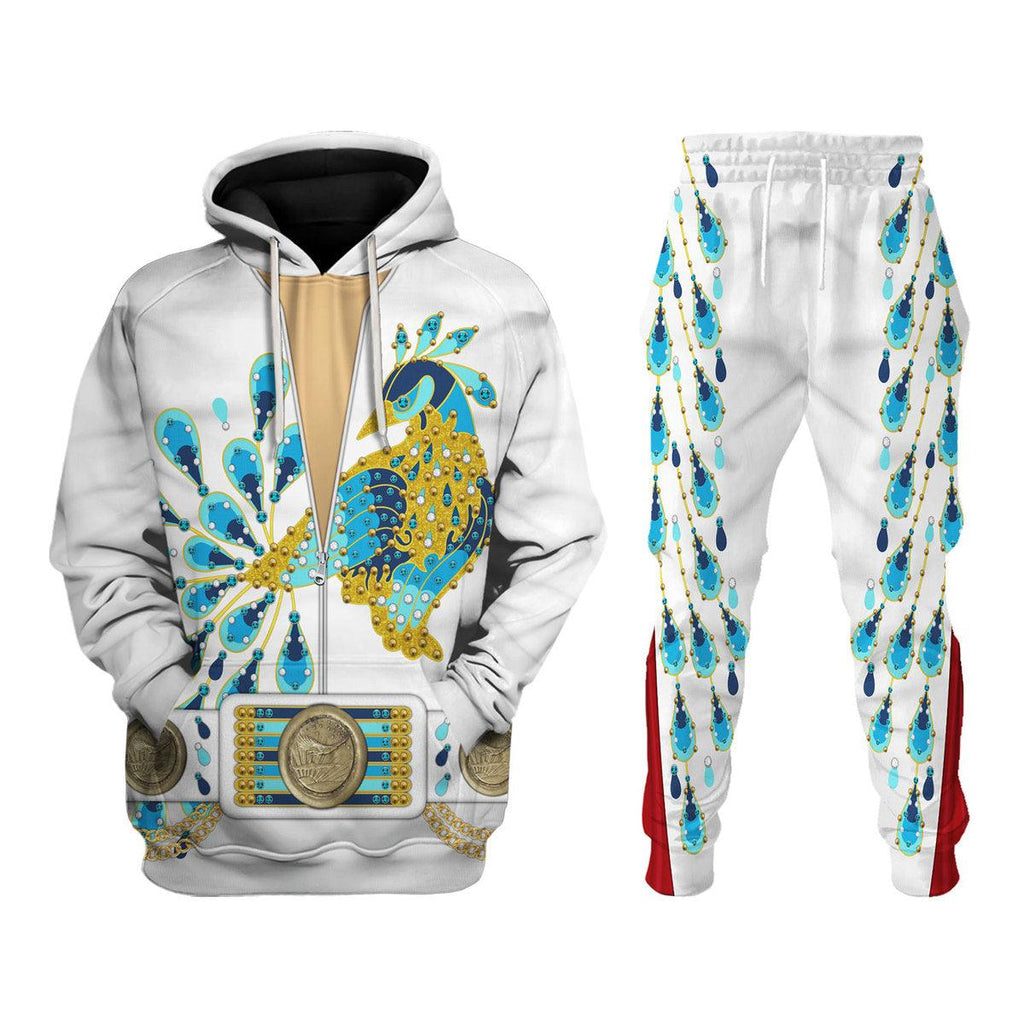 Oodiegang Elvis Presley Peacock Outfit Costume Hoodie Sweatshirt T-Shirt Sweatpants - DucG