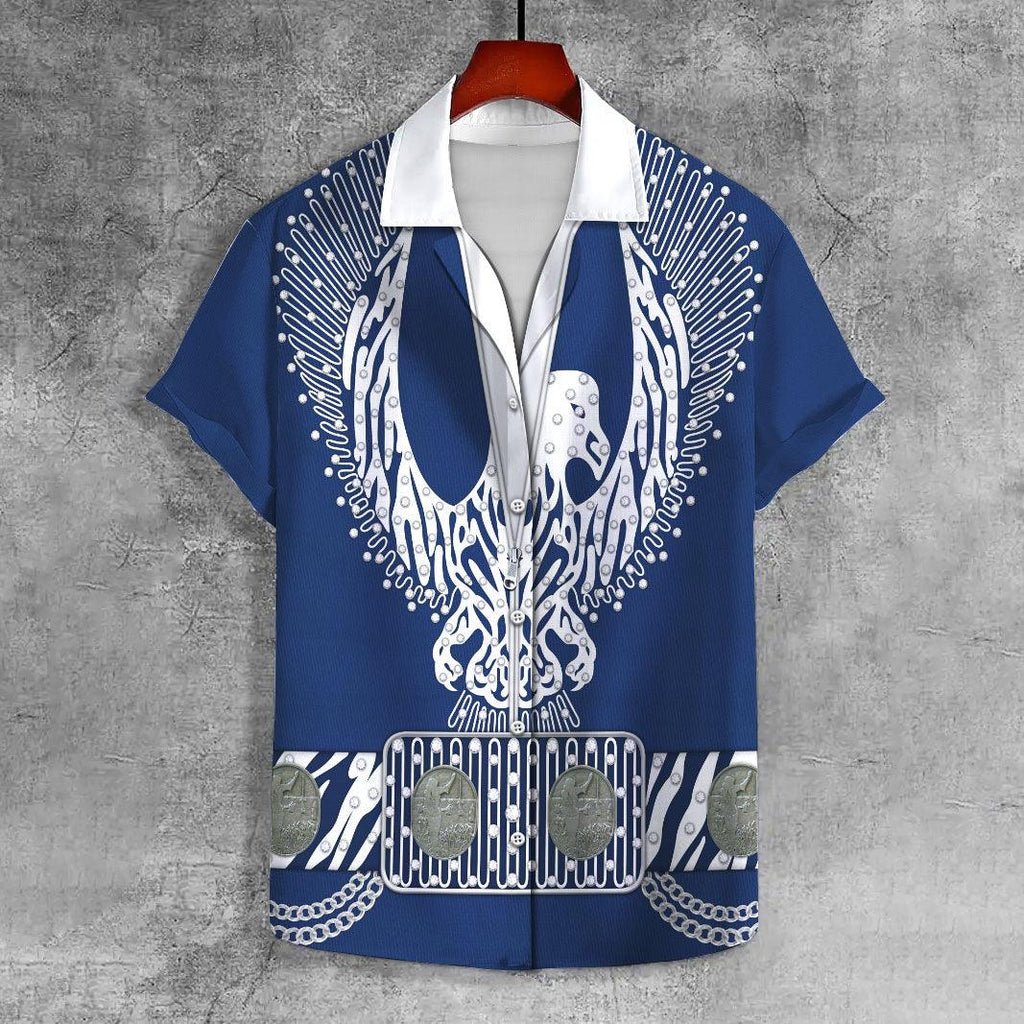 OodieGang Elvis Silver Phoenix UNISEX CASUAL HAWAIIAN SHIRT - OodieGang.com