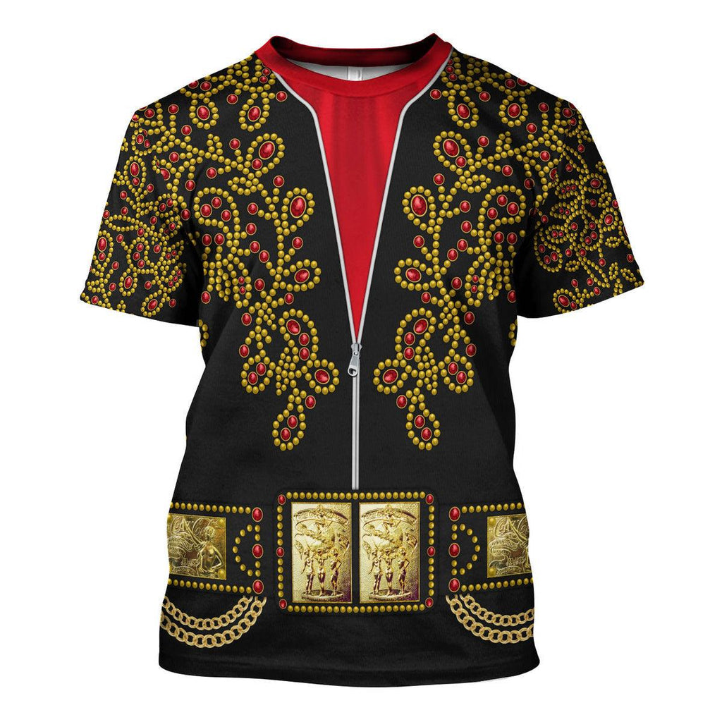 Oodiegang Elvis Spanish Flower - Black With Red Stones Costume Hoodie Sweatshirt T-Shirt Sweatpants - Oodiegang.com