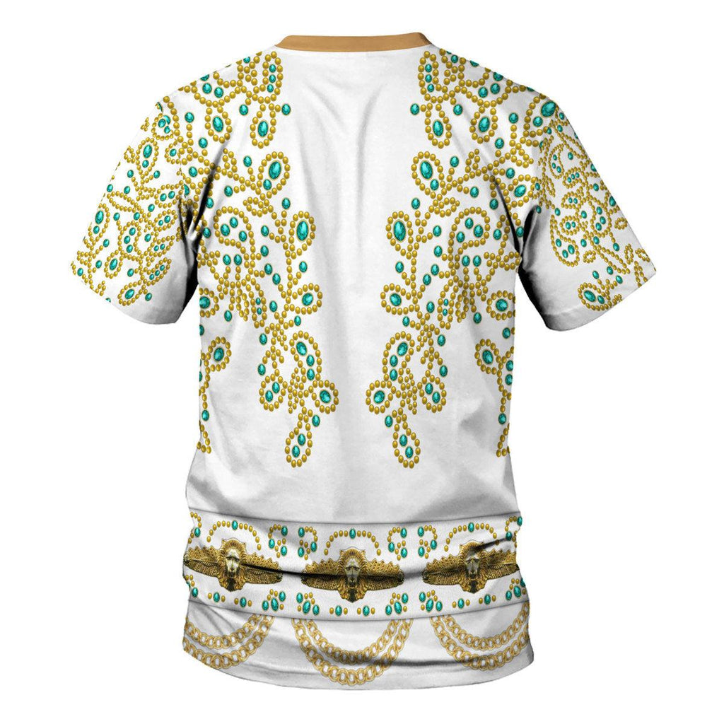 Oodiegang Elvis Spanish Flower - White With Green Stones Costume Hoodie Sweatshirt T-Shirt Sweatpants - Oodiegang.com