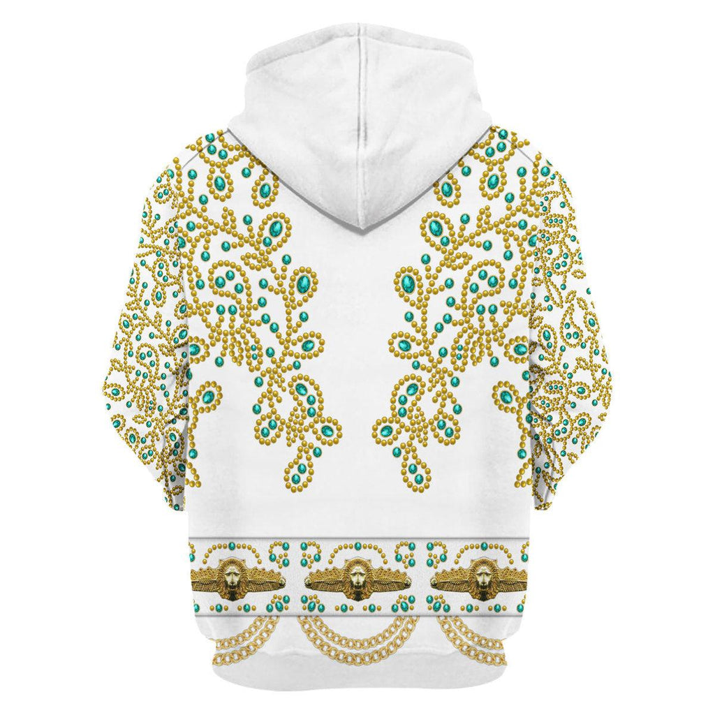 Oodiegang Elvis Spanish Flower - White With Green Stones Costume Hoodie Sweatshirt T-Shirt Sweatpants - Oodiegang.com