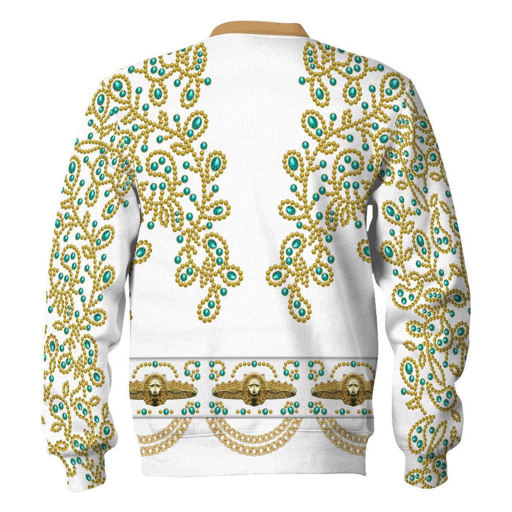 Oodiegang Elvis Spanish Flower - White With Green Stones Costume Hoodie Sweatshirt T-Shirt Sweatpants - Oodiegang.com