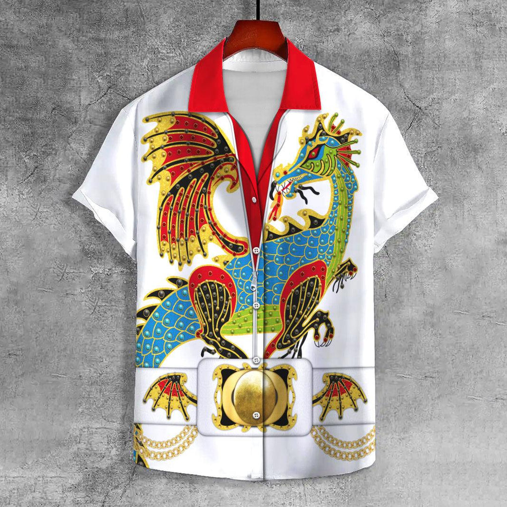 OodieGang Elvis The Dragon UNISEX CASUAL HAWAIIAN SHIRT - OodieGang.com