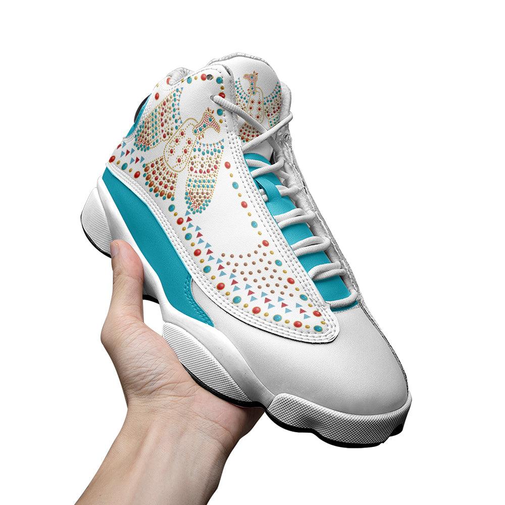 OodieGang Elvis Thunderbird Unisex AJ13 Shoes White - OodieGang.com