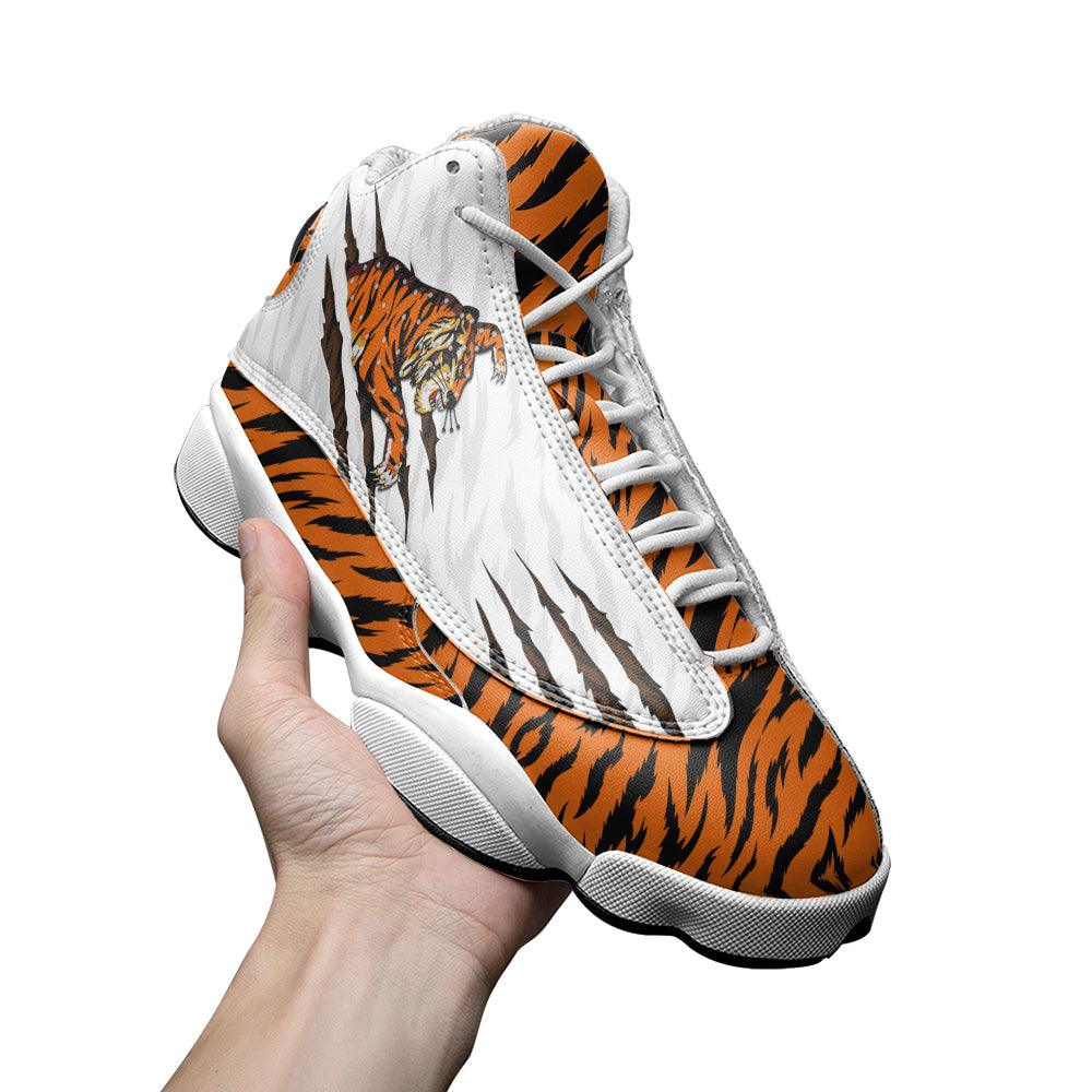 OodieGang Elvis Tiger Unisex AJ13 Shoes White - OodieGang.com