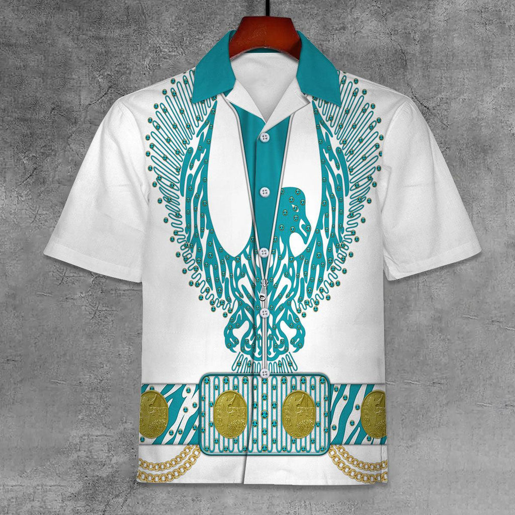 CustomsPig Elvis Turquoise Phoenix Unisex Hawaii Shirt - CustomsPig.com