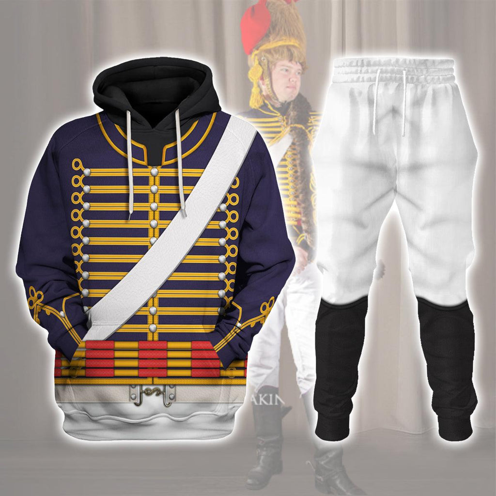 Oodiegang English Hussar-Full Dress (1806-1815) Uniform All Over Print Hoodie Sweatshirt T-Shirt Tracksuit - Oodiegang.com