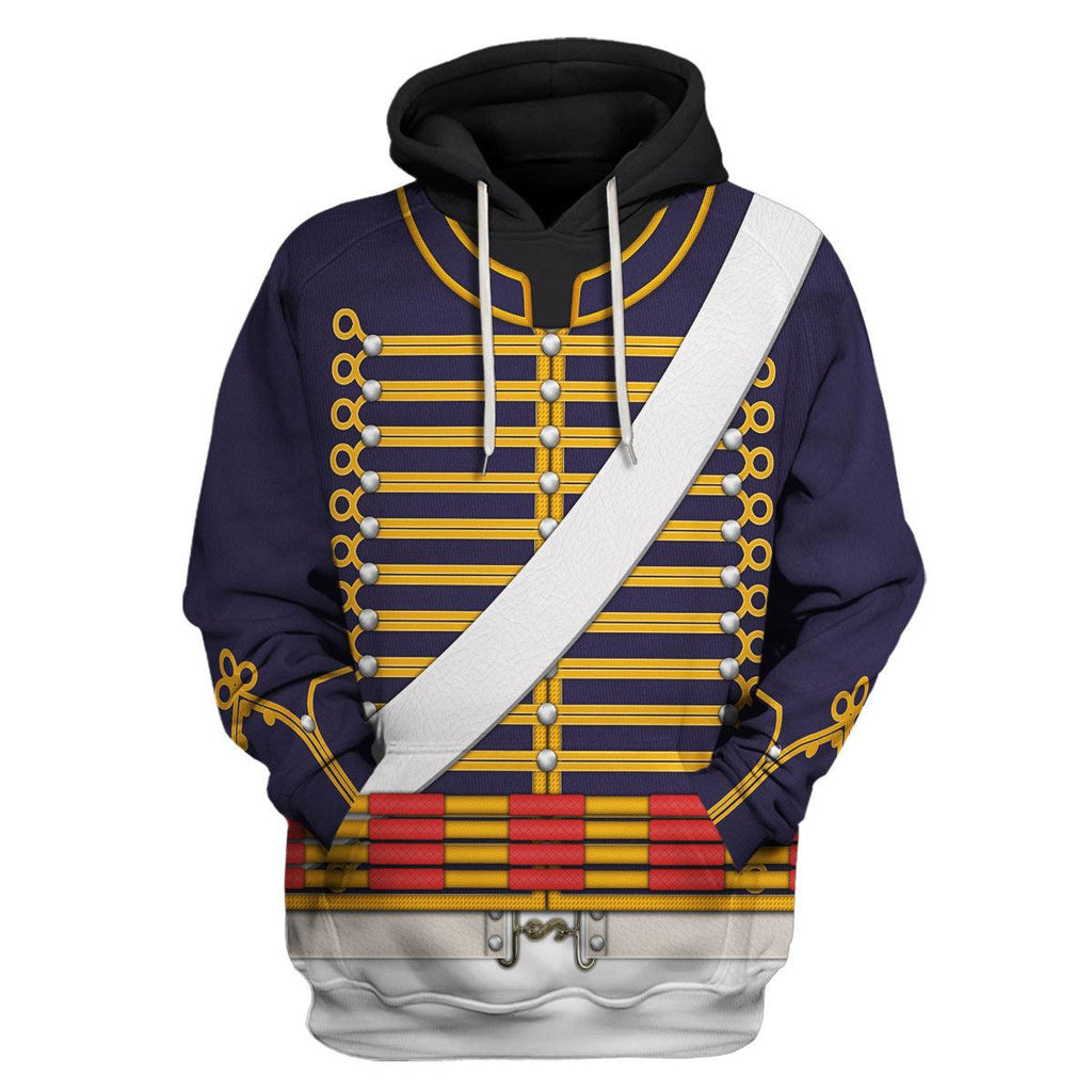 Oodiegang English Hussar-Full Dress (1806-1815) Uniform All Over Print Hoodie Sweatshirt T-Shirt Tracksuit - Oodiegang.com