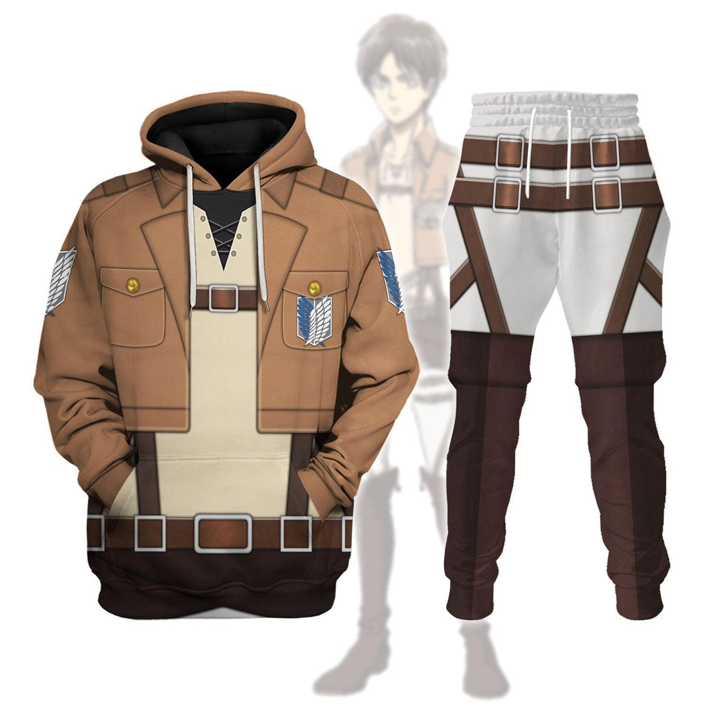 CustomsPig Eren Yeager Costume Hoodie Sweatshirt T-Shirt Sweatpants - CustomsPig.com