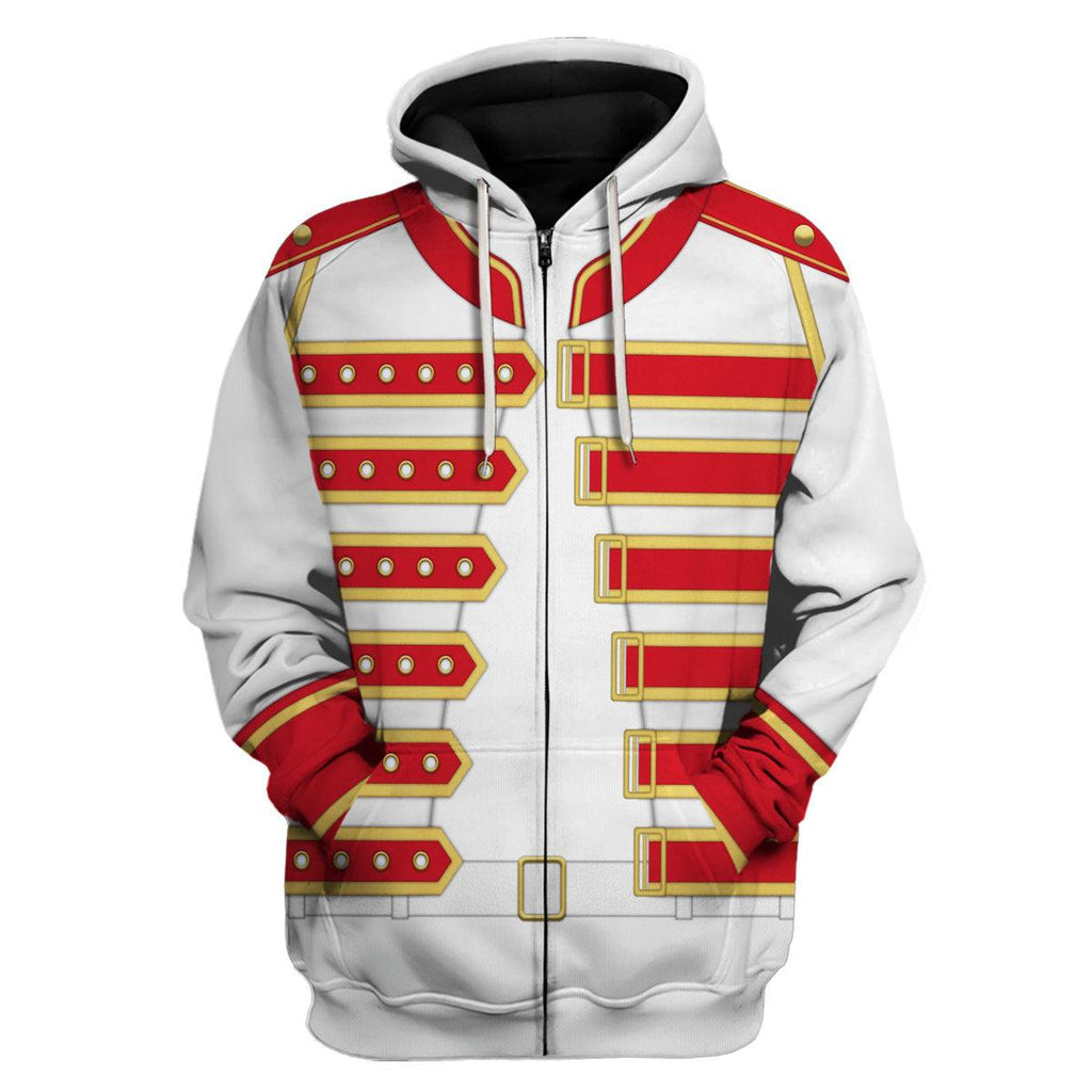 Oodiegang Freddie Mercury Costume Wembley Red Hoodie Sweatshirt T-Shirt Tracksuit - Oodiegang.com