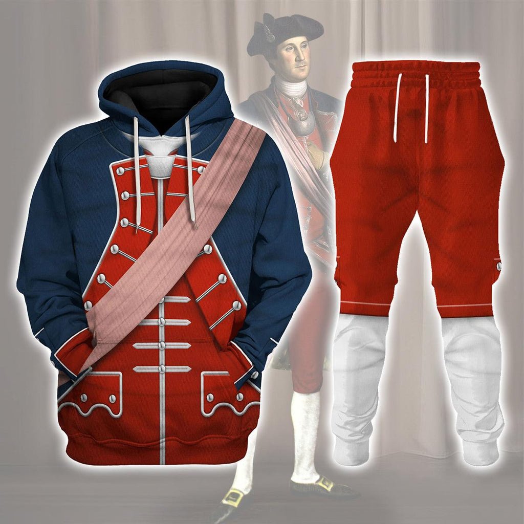 Oodiegang George Washington In Uniform As Colonel Uniform All Over Print Hoodie Sweatshirt T-Shirt Tracksuit - Oodiegang.com