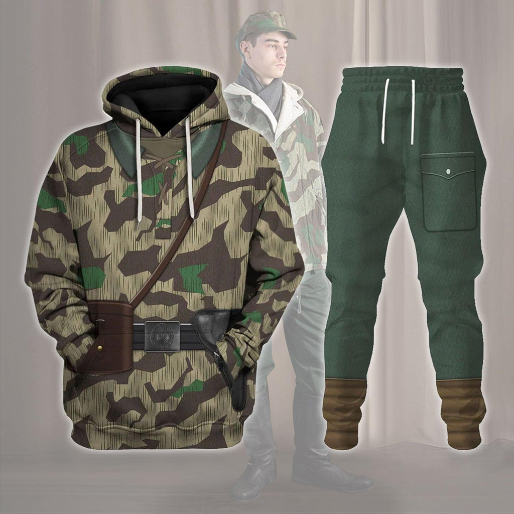 OodieGang German Army Splinter Camouflage-White Reversible Jacket 1943-1945 Costume Hoodie Sweatshirt T-Shirt Tracksuit - OodieGang.com