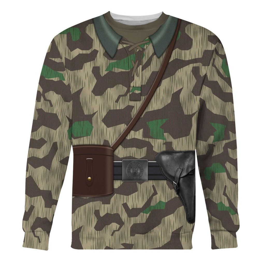 OodieGang German Army Splinter Camouflage-White Reversible Jacket 1943-1945 Costume Hoodie Sweatshirt T-Shirt Tracksuit - OodieGang.com