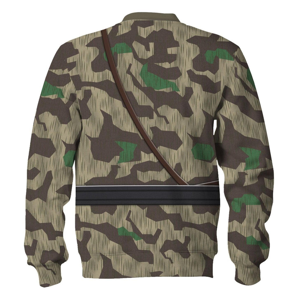 OodieGang German Army Splinter Camouflage-White Reversible Jacket 1943-1945 Costume Hoodie Sweatshirt T-Shirt Tracksuit - OodieGang.com