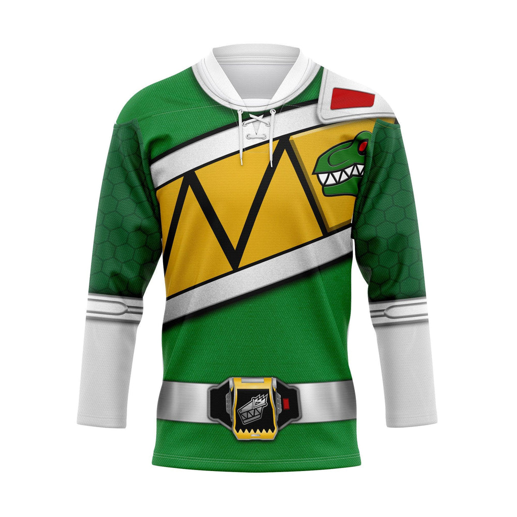 OodieGang Green Power Rangers Dino Charge Hockey Jersey - OodieGang.com