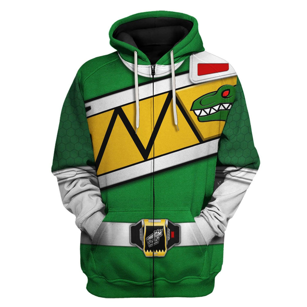 OodieGang Green Power Rangers Dino Charge Hoodies Sweatshirt T-shirt Hawaiian Tracksuit - OodieGang.com